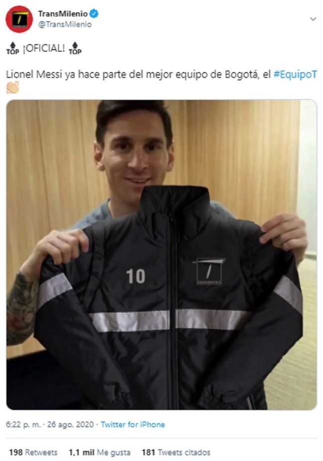 ATENCIÓN BOGOTÁ: Lionel Messi es anunciado como nuevo fichaje para TRANSMILENIO FC